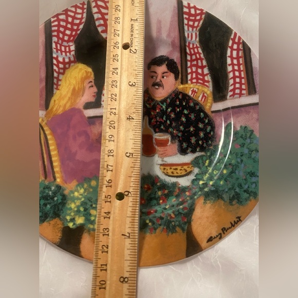 90s Guy Buffet porcelain Plate Williams Sonoma Rendez Vous art GBC Collection - Picture 5 of 8